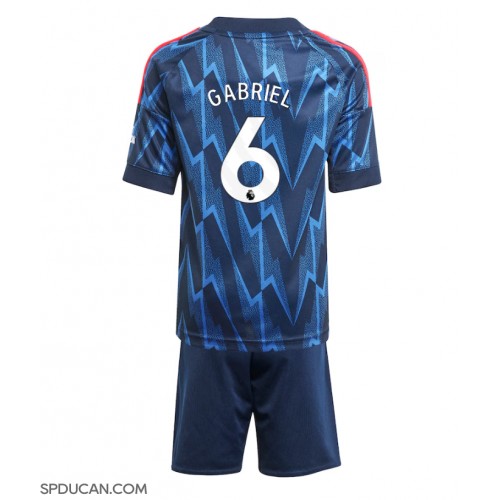 Dječji Nogometni Dres Arsenal Gabriel Magalhaes #6 Gostujuci 2025-26 Kratak Rukav (+ Kratke hlače)